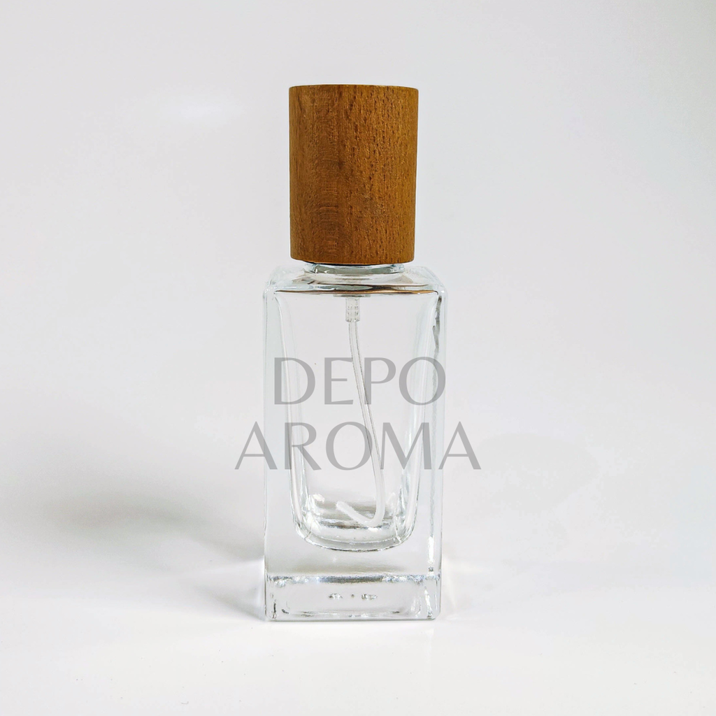 Botol Kotak VIP 30Ml Easy Pump Tutup Kayu