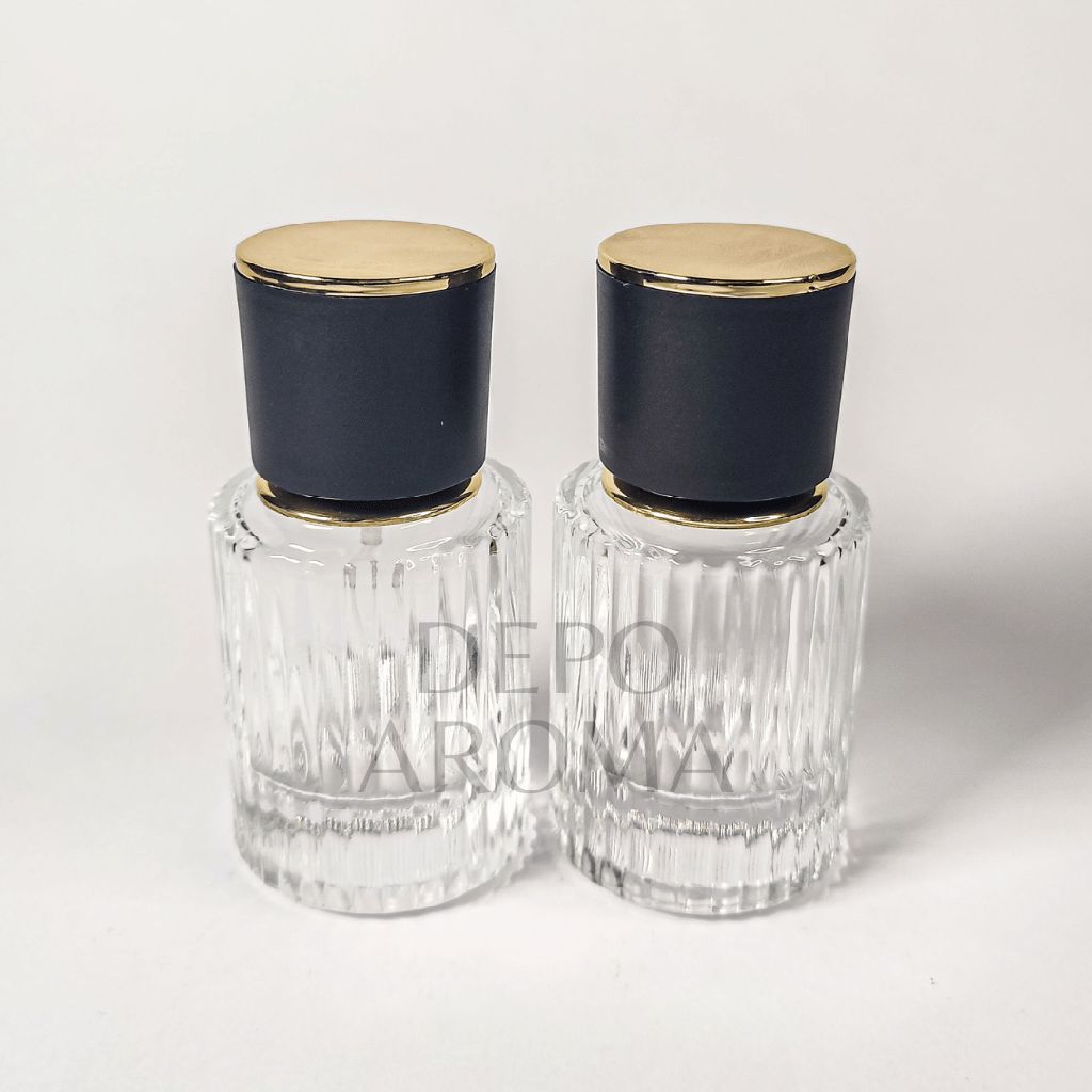 Botol Chloe 30ml Pump Press Ttp Hitam Gold