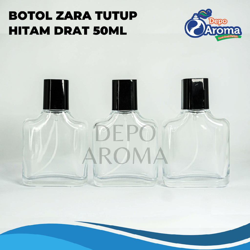 Botol Zara Drat 50ml Tutup Hitam