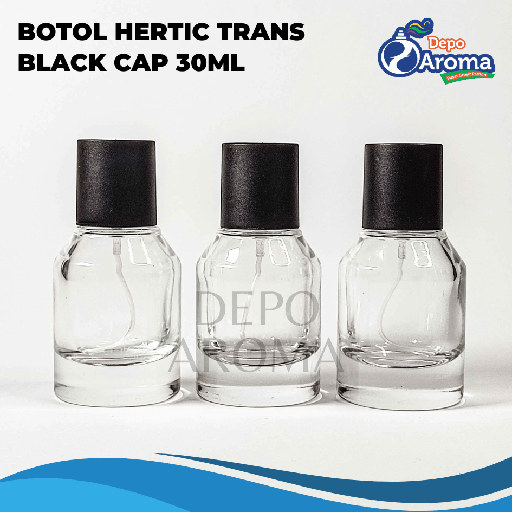 [BTLKC0212] Botol Hertic Trans 30ml Black Cap