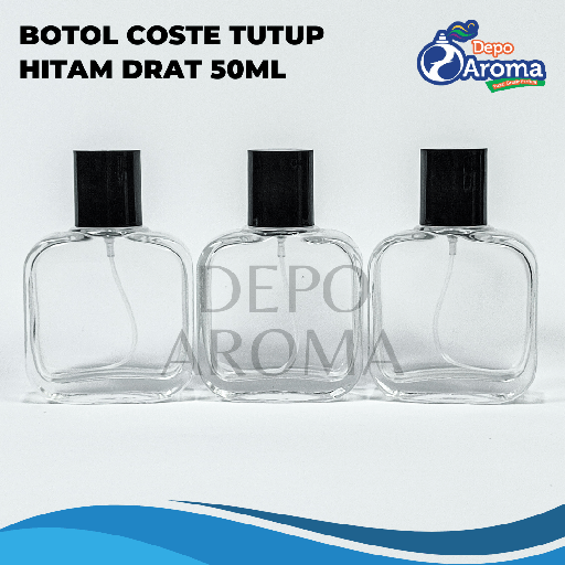 [BTLKC0224] Botol Coste Tutup Hitam 50ml