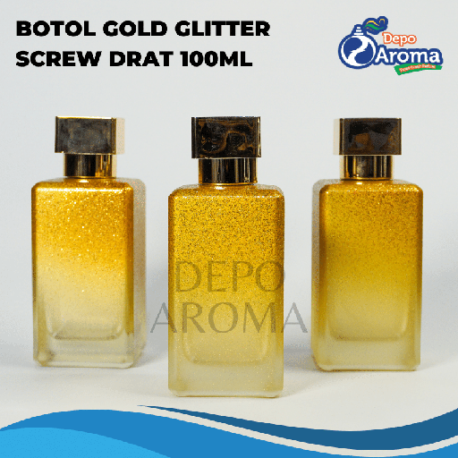 [BTLKC00240] Botol Gold Glitter Screw 100ml
