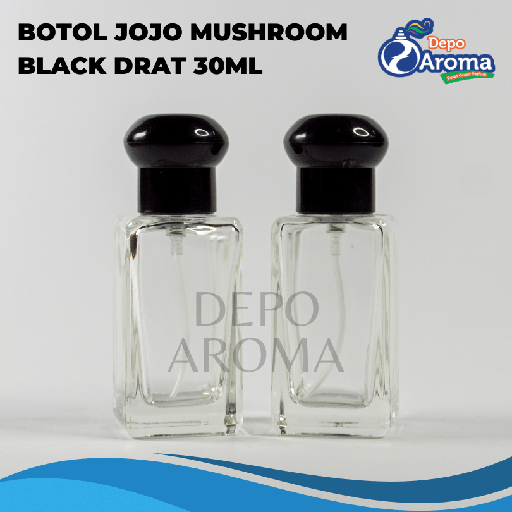 [BTLKC00231] Botol Jojo Pendek Screw 30ml Mushroom Black