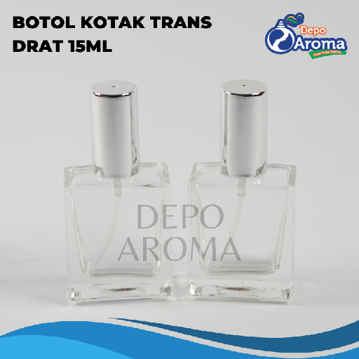 [BTLKC0168] Botol Kotak Trans 15Ml Tutup Silver