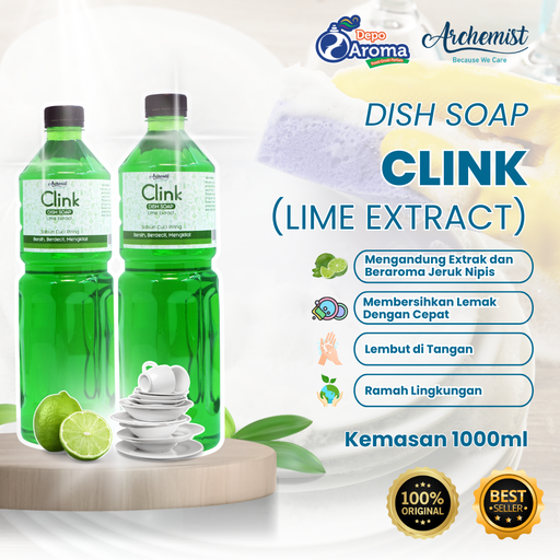[DS0001] Clink Dish Soap Lime Extract 1 Lt