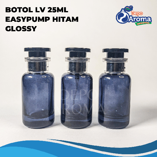 [BTLKC00244] Botol LV 25Ml Easypump Hitam Glossy