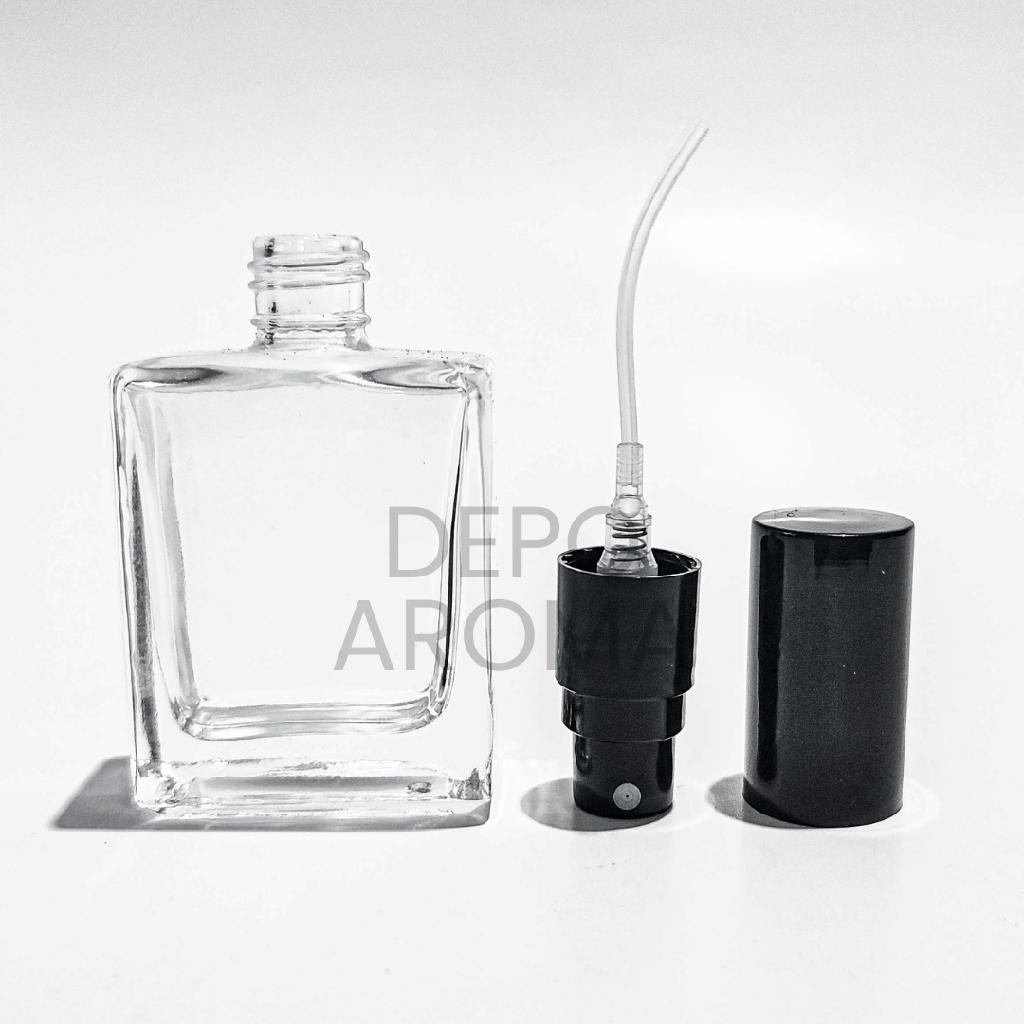 Botol Kotak Trans Drat 18Ml Tutup Hitam