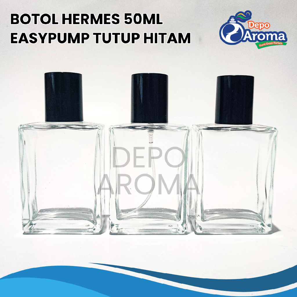 Botol Hermes 50Ml Easypump Tutup Hitam
