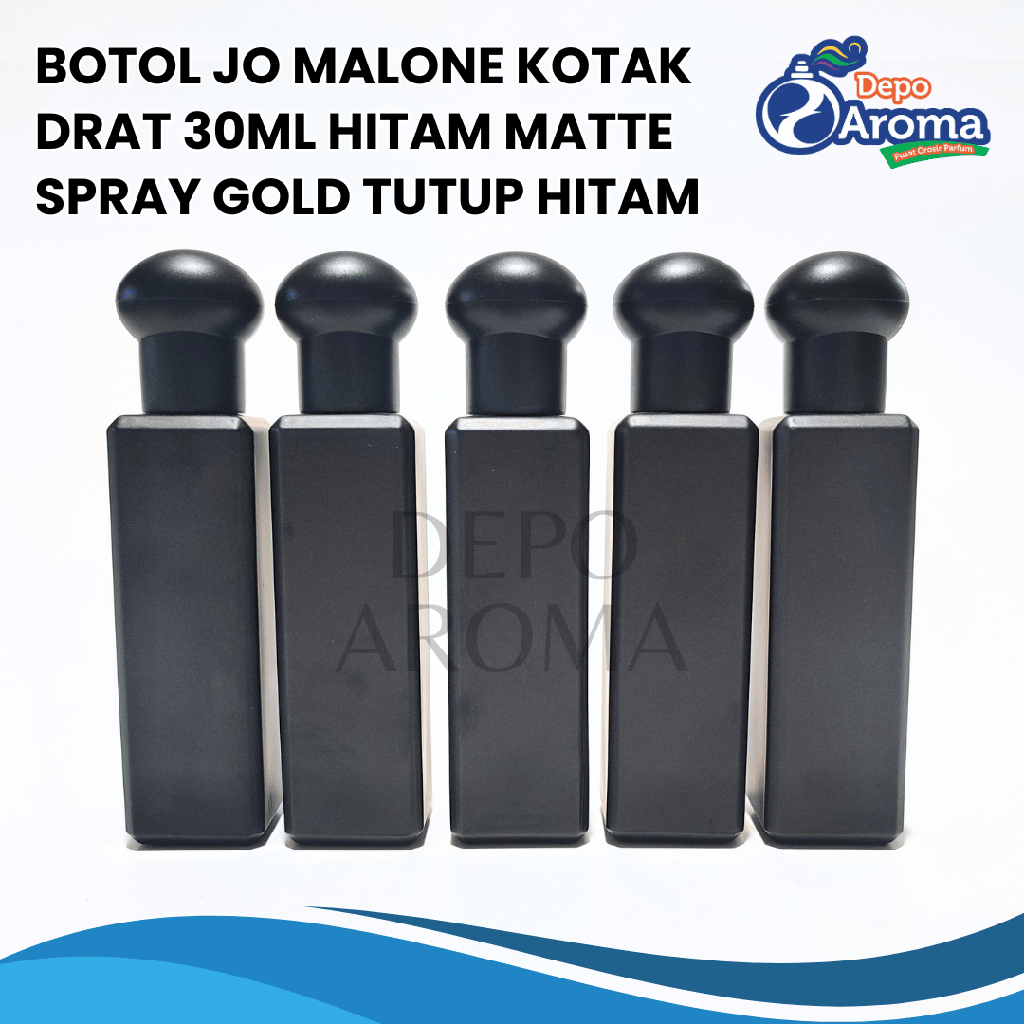 Botol Jo Malone Kotak Drat 30Ml Hitam Matte Spray Gold Tutup Hitam