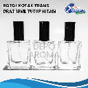 Botol Kotak Trans Drat 18Ml Tutup Hitam