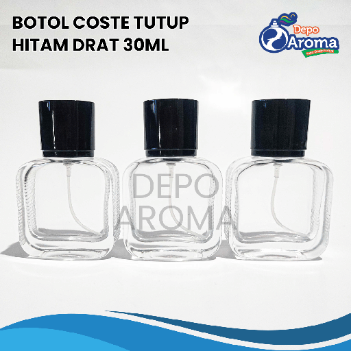 [BTLKC0223] Botol Coste Tutup Hitam 30ml
