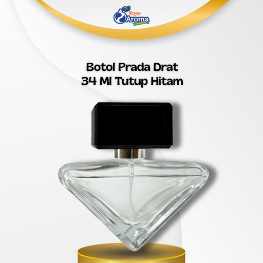 [BTLKC0254] Botol Prada Drat 34 Ml Tutup Hitam